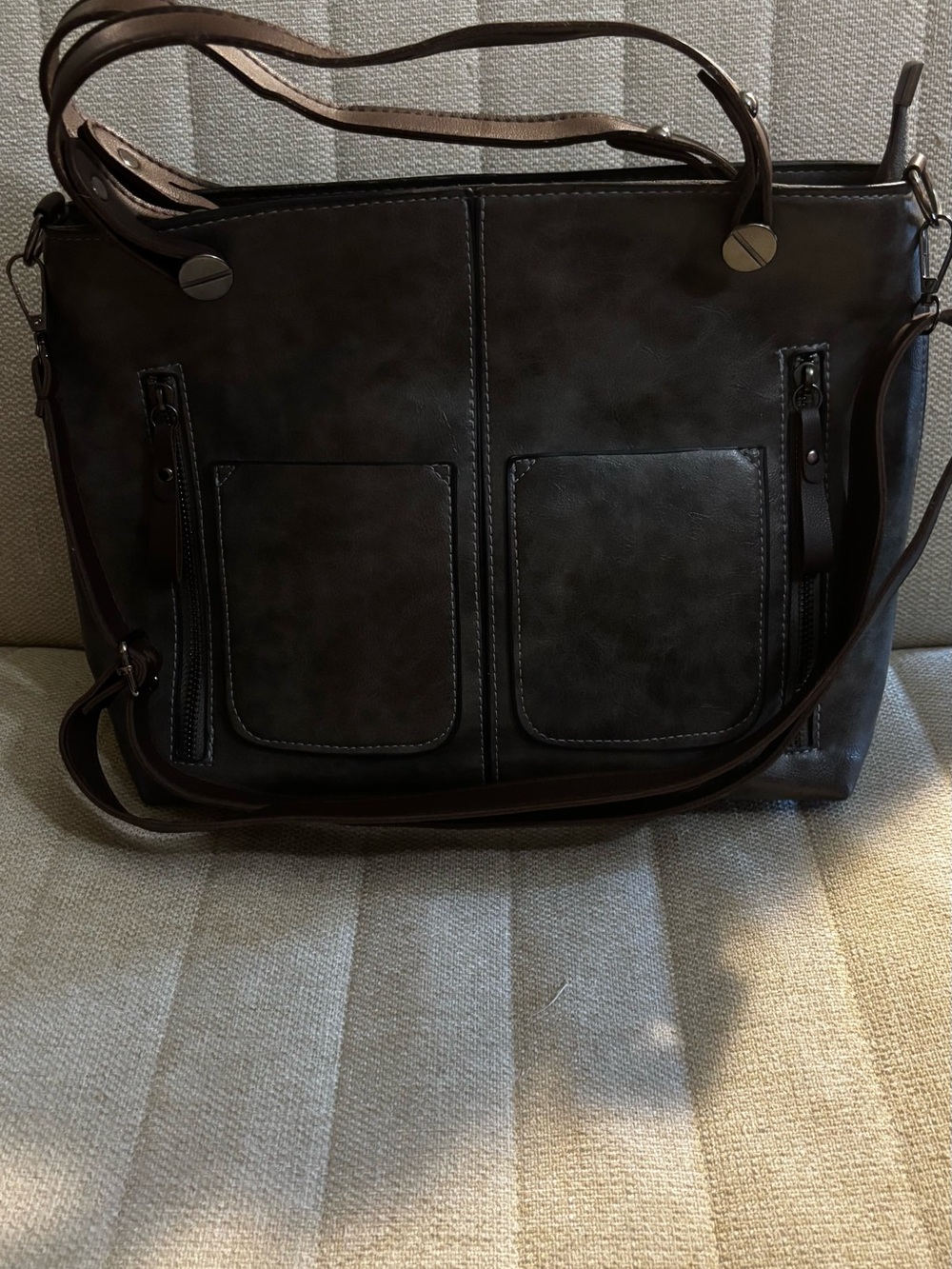 Classic Dark Brown Leather Shoulder bag